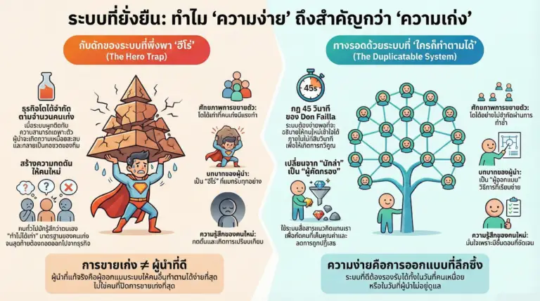 Read more about the article ถ้าคุณต้อง “ขายเก่ง” ถึงจะสำเร็จ แสดงว่าระบบนั้นพังตั้งแต่วันแรก