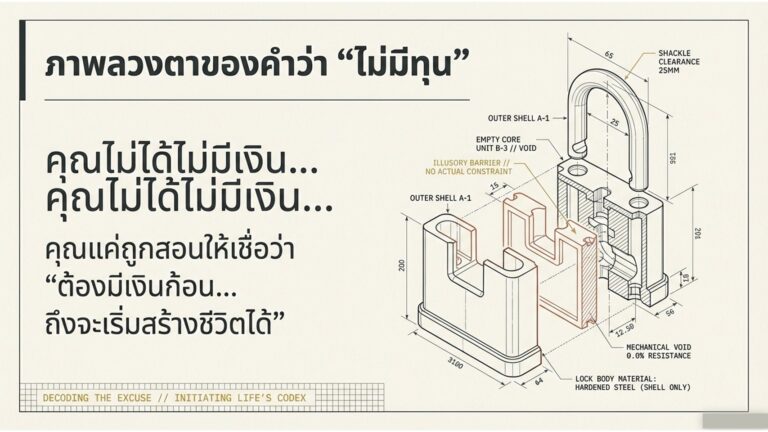 Read more about the article อยากมีเงินแต่ติดที่ “ไม่มีทุน”? ถอดรหัสวิธีสร้าง “ระบบ” สำหรับคนที่ไม่มีเงินและไม่มีเวลา