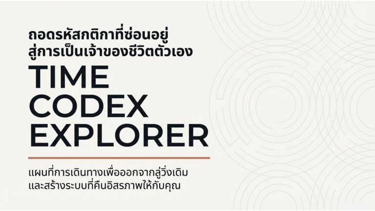 Read more about the article Time, Codex, Explorer: ถอดรหัสกติกาที่ซ่อนอยู่ สู่การเป็นเจ้าของชีวิตตัวเอง