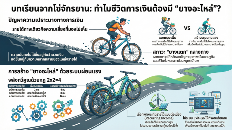 Read more about the article บทเรียนจากการปั่นจักรยาน: เมื่อ “โซ่ขาด” กลางทาง จึงเข้าใจว่าทำไมชีวิตต้องมี “ยางอะไหล่”
