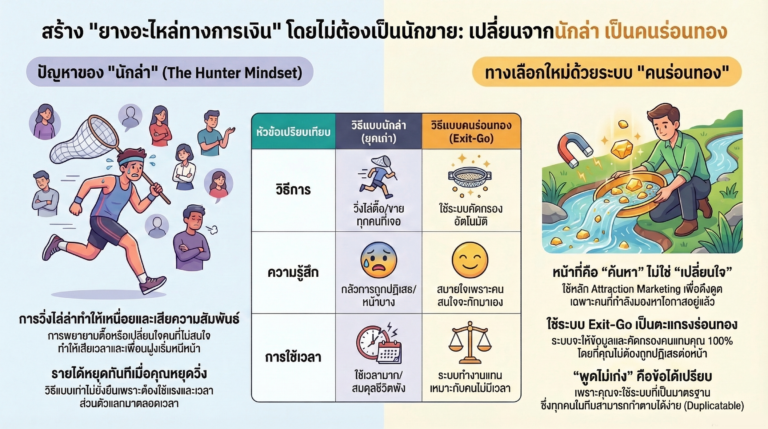 Read more about the article อยากมี “ยางอะไหล่ทางการเงิน” แต่เกลียดงานขาย? เลิกเป็น “นักล่า” แล้วมาเป็น “คนร่อนทอง” ด้วยระบบคัดกรองอัตโนมัติ