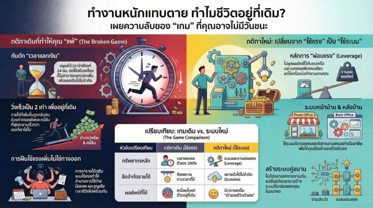 Read more about the article ทำงานหนักแทบตาย ทำไมชีวิตอยู่ที่เดิม? ความลับของ “เกม” ที่คุณอาจไม่มีวันชนะ