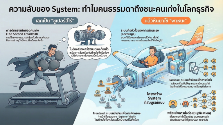 Read more about the article อยากทำธุรกิจแต่เริ่มไม่เป็น? ความลับของ System ที่ทำให้คนธรรมดาชนะคนเก่ง