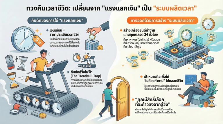 Read more about the article ทำไมเงินซื้อเวลาไม่ได้? ความจริงที่ไม่มีใครบอกคนทำงาน