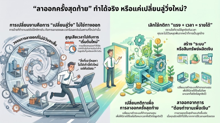 Read more about the article “ลาออกครั้งสุดท้าย” จะเกิดขึ้นได้จริงหรือ? ถ้าเรายังหาเงินด้วยกติกาเดิม